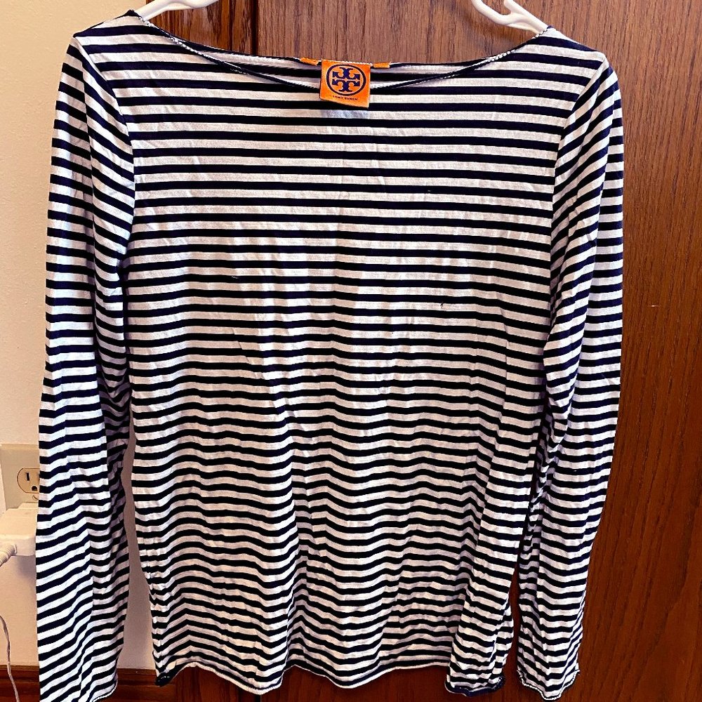 Tory Burch Long Sleeve Striped Shirt